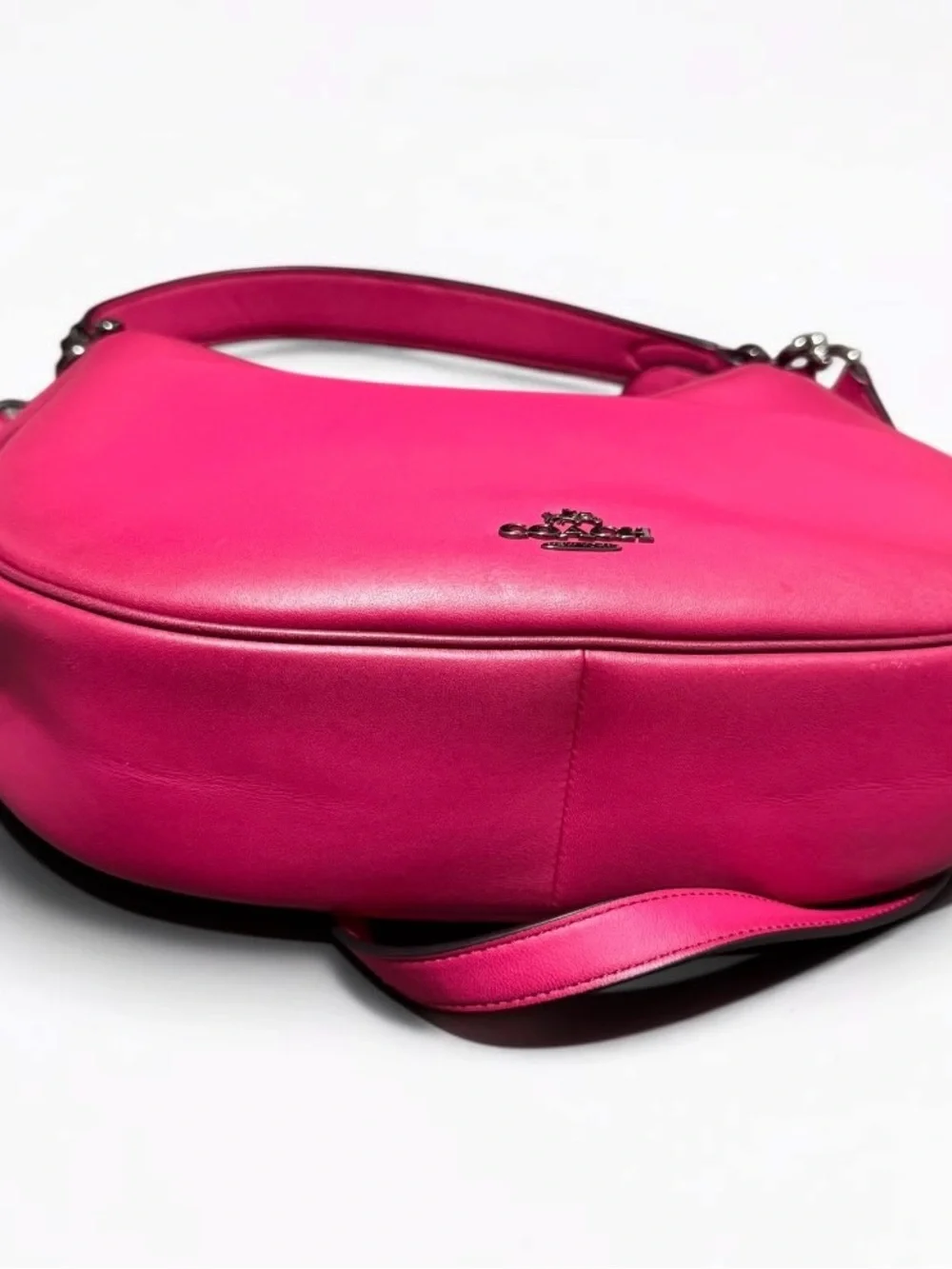 Coach Hot Pink Leather Hobo Shoulder Bag